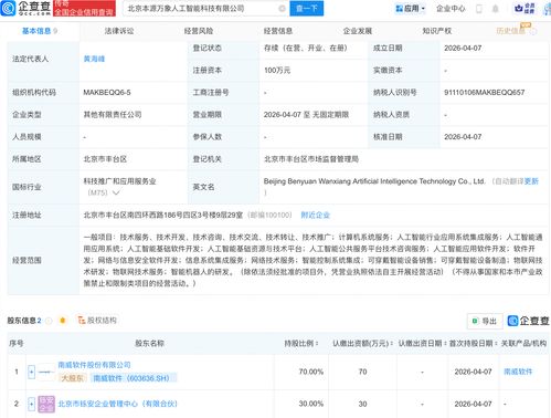 南威软件等成立本源万象，布局人工智能基础软件领域
